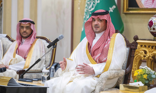 سمو وزير الداخلية خلال الاستقبال