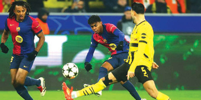 برشلونة يقترب من نصف نهائي أبطال أوروبا 