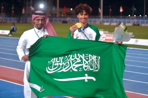 «حكيم» يضيف الذهبية الثانية للمملكة في ألعاب القوى 