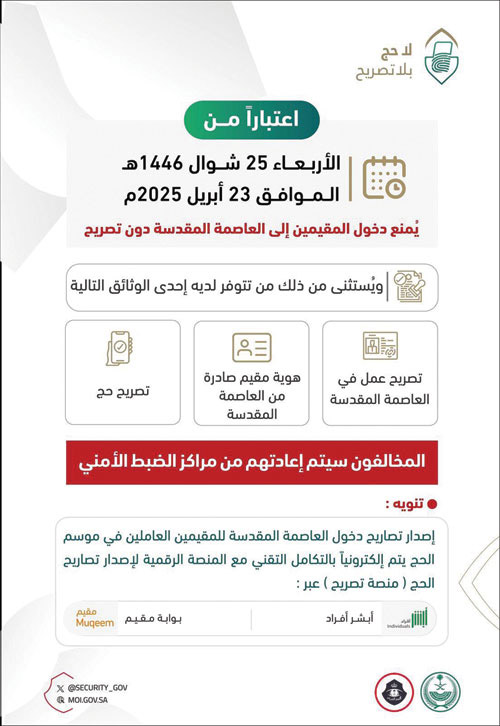 لا حج بلا تصريح 