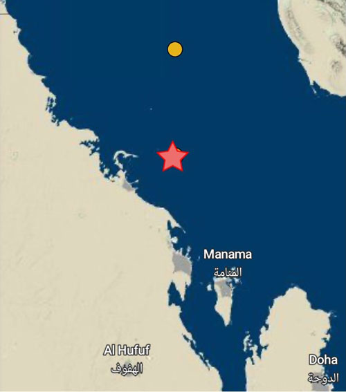 هزة أرضية في الخليج العربي بقوة 4.36 درجات 