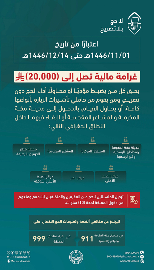 لا حج بلا تصريح 