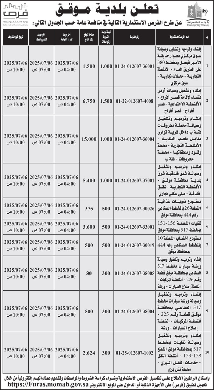 إعلان بلدية موقق 