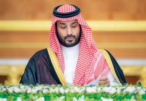 سمو ولي العهد خلال رئاسته جلسة مجلس الوزراء