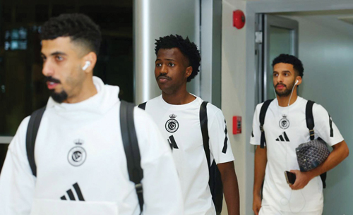  لقطة من وصول لاعبي النصر إلى نجران