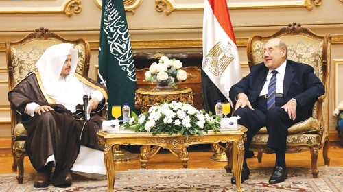 آل الشيخ يبحث مع رئيس مجلس الشيوخ المصري التعاون الثنائي 