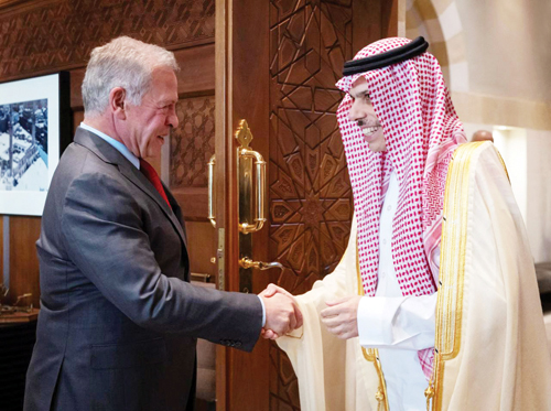  ملك الأردن مستقبلاً وزير الخارجية ضمن اللجنة الوزارية