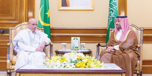  ولي العهد خلال لقائه رئيس موريتانيا