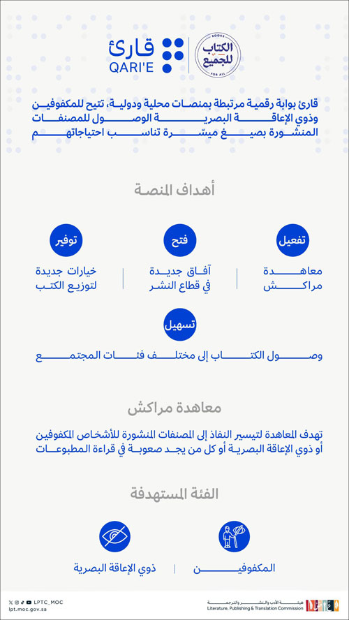 إطلاق «منصة قارئ» لذوي الإعاقة البصرية 