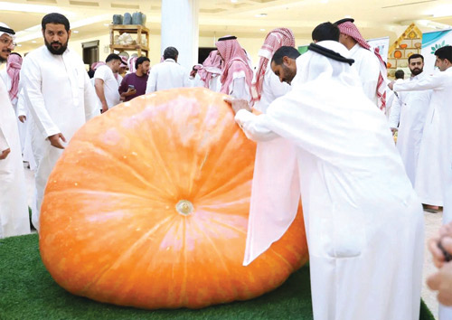 القرع العملاق في معرض «أطايب ثمار القصيم» 
