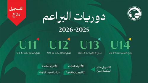 فتح التسجيل للأندية والأكاديميات ومراكز التدريب في دوريات البراعم 