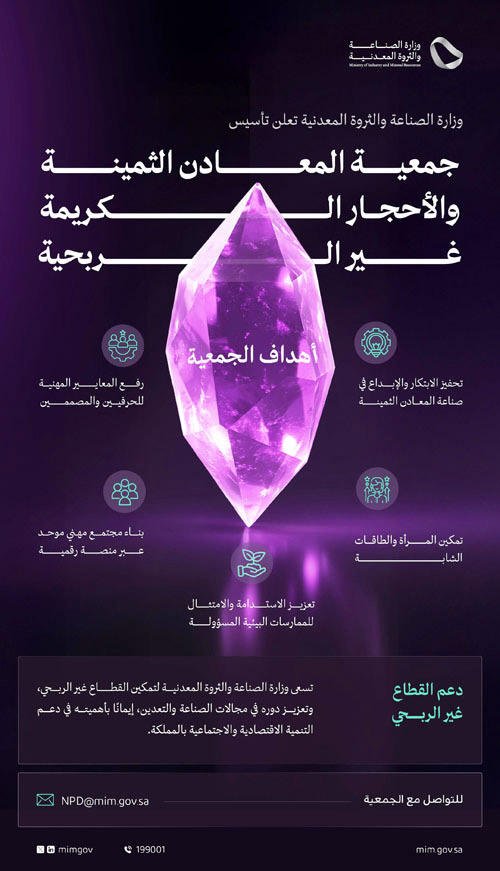 تأسيس جمعية المعادن الثمينة والأحجار الكريمة غير الربحية 