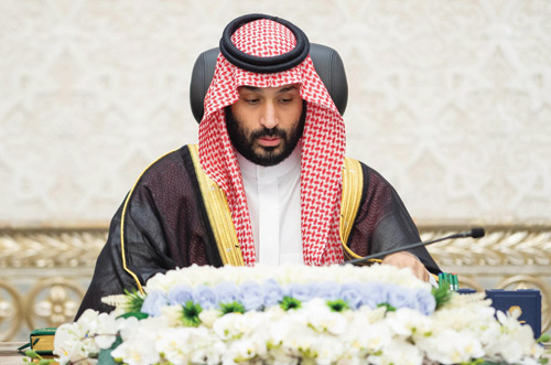 ندد في جلسة برئاسة ولي العهد بالوحشية الإسرائيلية والتطهير العرقي ضد الفلسطينيين 