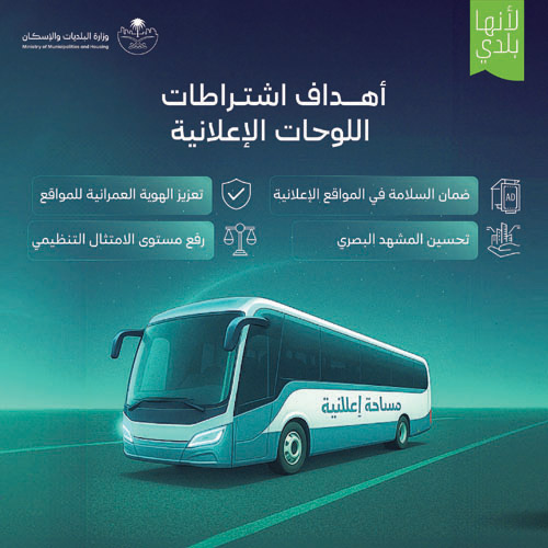 اشتراطات محدثة لتنظيم اللوحات الدعائية والإعلانية في مدن المملكة 