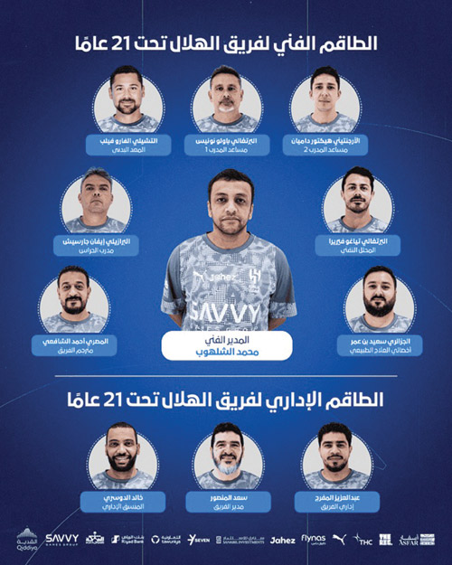  القائمة الإدارية والفنية لفريق «هلال 21»