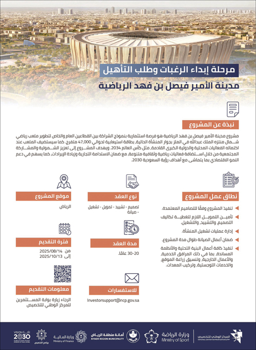 بالتعاون مع المركز الوطني للتخصيص وأمانة الرياض 