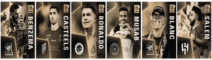 بنزيما وسالم ورونالدو وكاستيليس ومصعب وبلان نجوم الموسم 