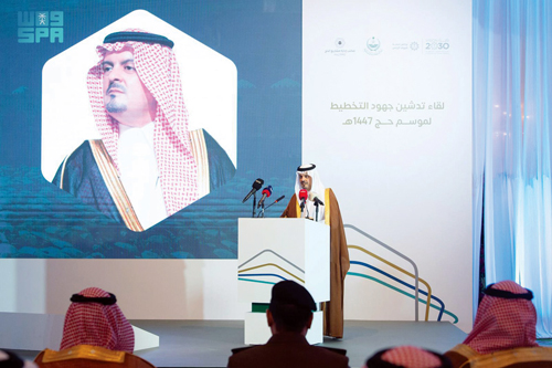 دشن برعاية أمير المنطقة لقاء «التخطيط لموسم حج 1447هـ» 