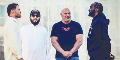 آل الشيخ يحضر أول مواجهة «Face Off» بين كانيلو وكروفورد في لاس فيغاس 