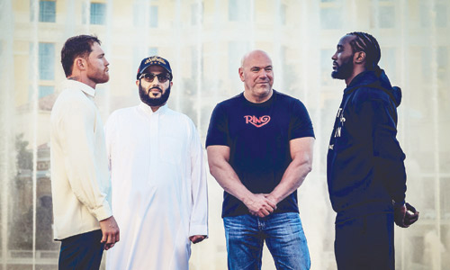 آل الشيخ يحضر أول مواجهة «Face Off» بين كانيلو وكروفورد في لاس فيغاس 