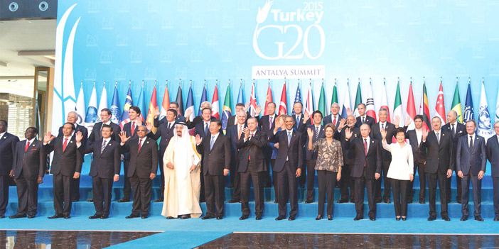 الملك سلمان بن عبدالعزيز يرأس وفد المملكة في قمة العشرين بأنطاكيا التركية عام 2015م