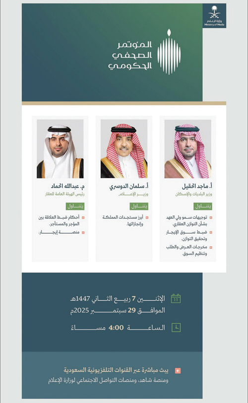 يستضيف وزيري البلديات والإعلام ورئيس الهيئة العامة للعقار 