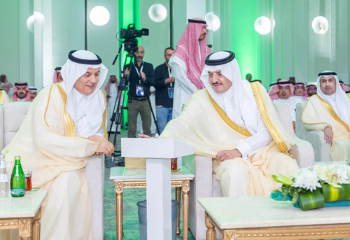  سمو أمير المنطقة الشرقية ووزير البيئة خلال الاحتفال