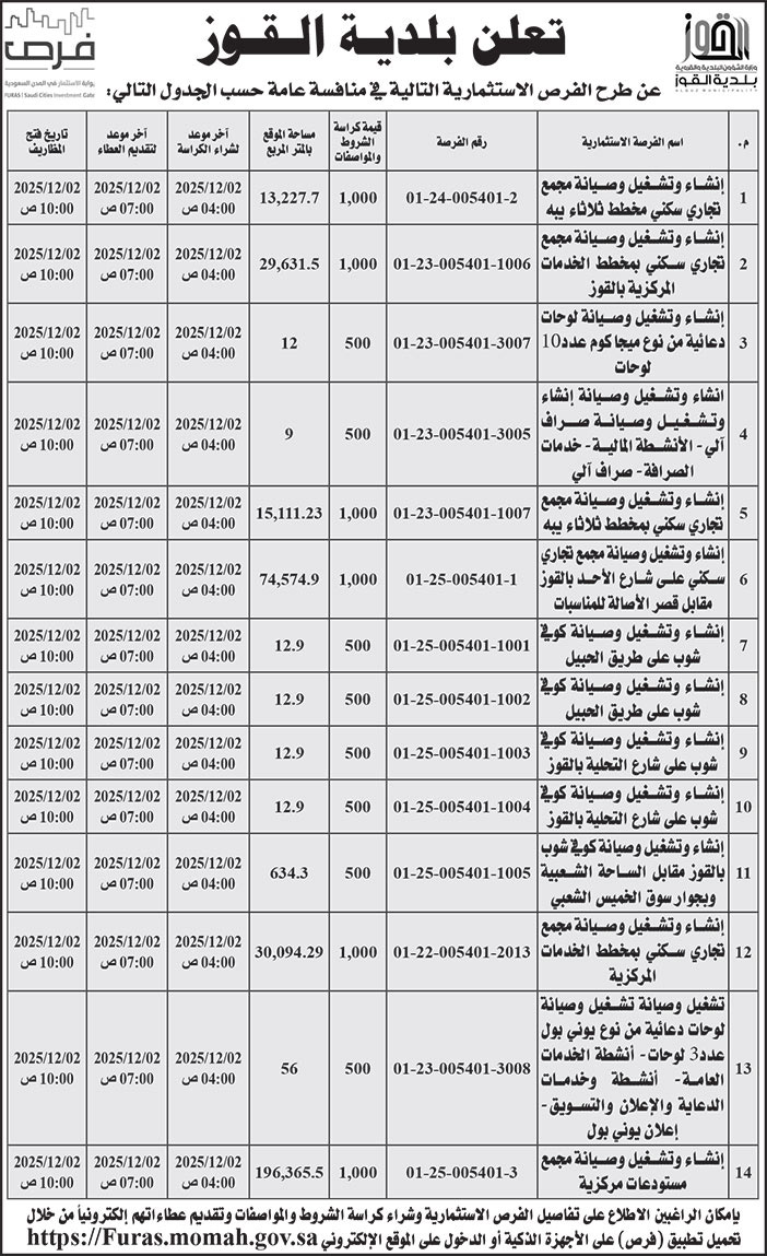 إعلان بلدية القوز 