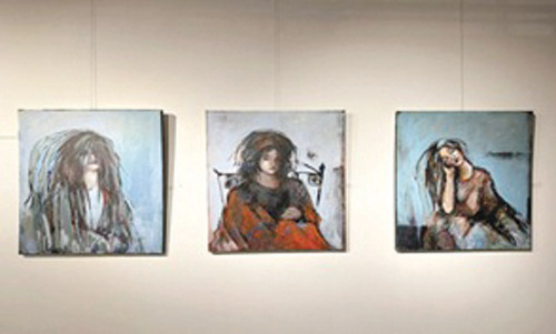 من أعمال خديجة الربعي في معرض سكون