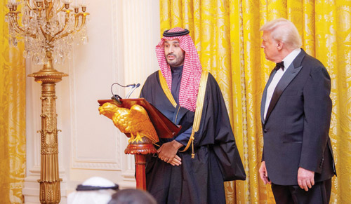 سمو ولي العهد يشرف حفل العشاء المقام في البيت الأبيض
