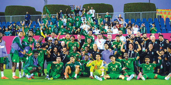  احتفالية الأخضر بالتأهل إلى النهائي