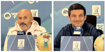 مدربا إنتر ميلان وبولونيا يؤكدان جاهزيتهما لخوض نصف نهائي السوبر الإيطالي 