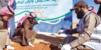 ابن معمر يدشن موسم التشجير الوطني بالمجمعة 