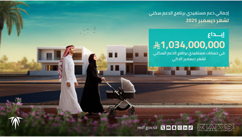 مليار و34 مليون ريال لمستفيدي الدعم السكني 