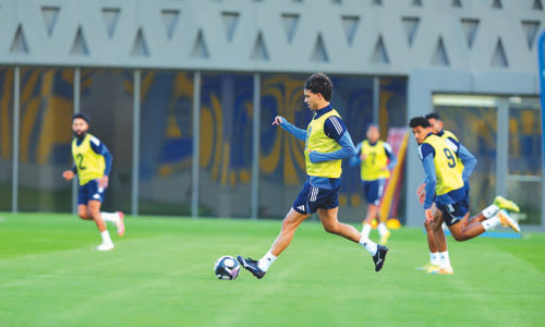  لقطة من مران النصر الأخير