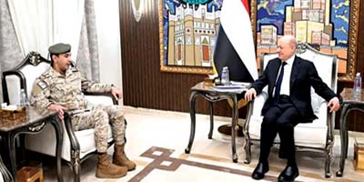 الرئيس العليمي يستقبل قائد القوات المشتركة.. ويؤكد الشراكة الإستراتيجية مع المملكة 