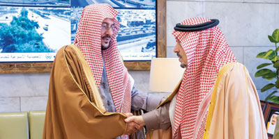 أمير منطقة الرياض يستقبل وزير الشؤون الإسلامية ومدير التدريب التقني 