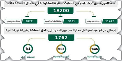 الحملات الميدانية المشتركة تضبط (18200) مخالف 
