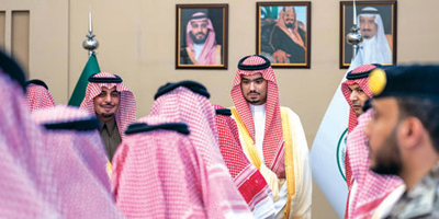 الأمير راكان بن سلمان يستقبل المهنئين بتعيينه محافظًا للدرعية 
