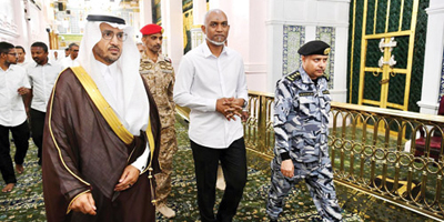 رئيس جمهورية المالديف يزور المسجد النبوي 