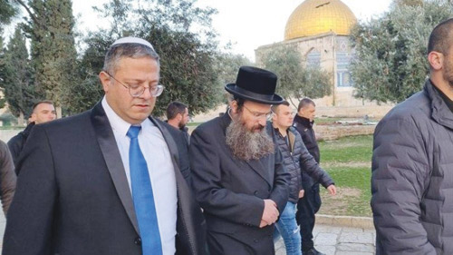 الرئاسة الفلسطينية تدين اقتحام وزير إسرائيلي للمسجد الأقصى 