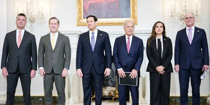 روبيو في صورة مع السفيرة اللبنانية والسفير الإسرائيلي في واشنطن