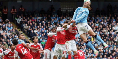 مانشستر سيتي يحسم مواجهة سباق لقب الدوري أمام آرسنال 