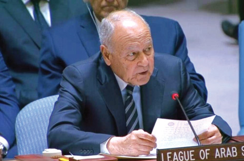 الأمين العام لجامعة الدول العربية يؤكد أن الاحتلال الإسرائيلي سبب رئيس ومستديم لانعدام الاستقرار في الشرق الأوسط 