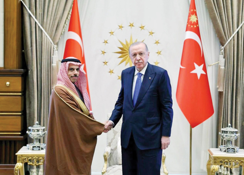 الرئيس التركي مستقبلاً وزير الخارجية