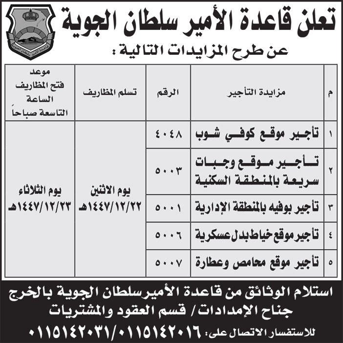 إعلان قاعدة الأمير سلطان الجوية 