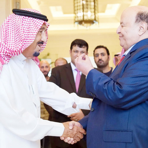 خادم الحرمين في لقاء سابق مع الراحل الرئيس عبدربه منصور هادي