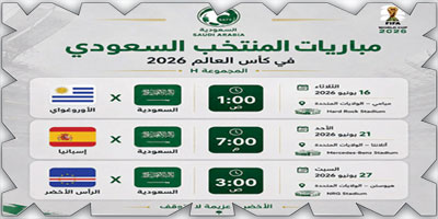 مباريات المنتخب السعودي في كأس العالم 2026 