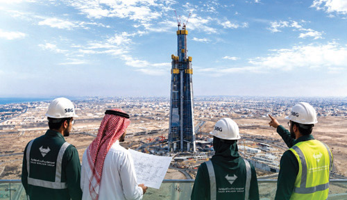 برج جدة يقترب من الكيلومتر الأول