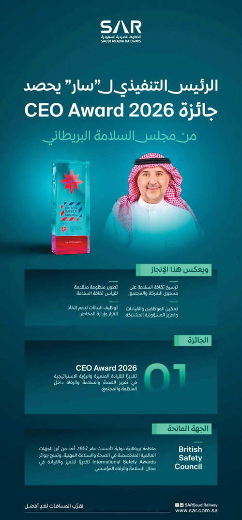 اعترافٌ دولي يعكس التزام «سار» بترسيخ ثقافة السلامة والتميز المؤسسي 